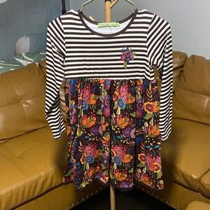 Millie loves Lily Striped and Floral Long Sleeve Girl’s Dress size 8